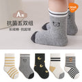 Babylon five-pair kids socks combed cotton breathable type a knee socks socks stripes boneless infant socks