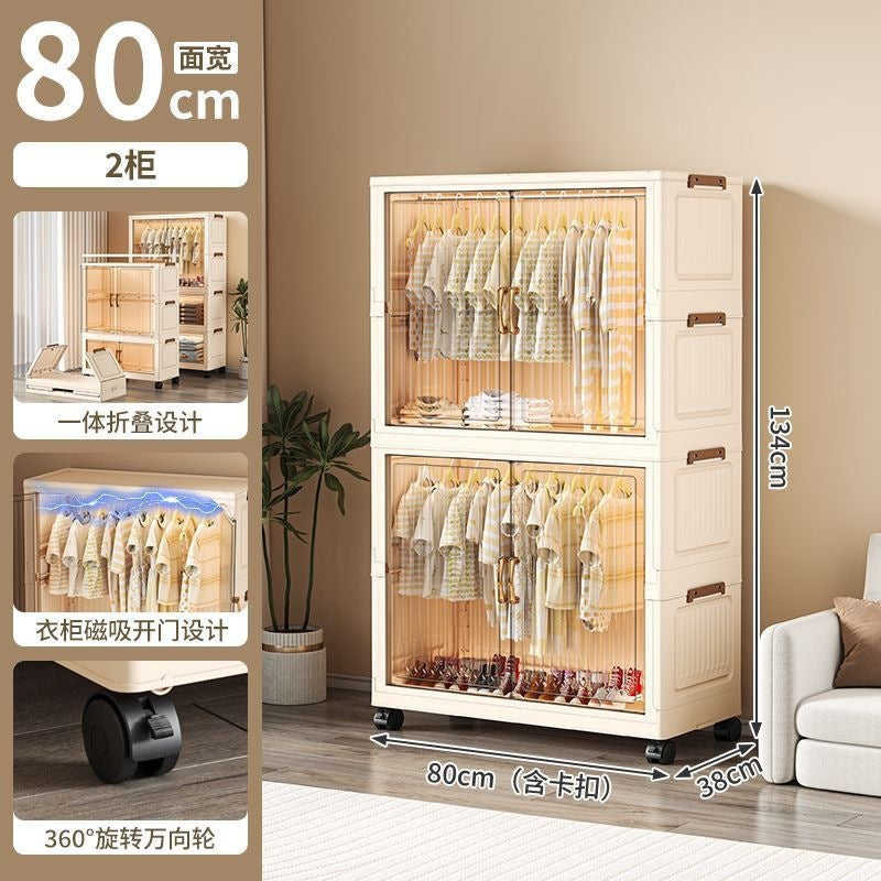 Installation-free kids wardrobe foldable storage cabinet baby simple wardrobe clothes storage cabinet kids small wardrobe
