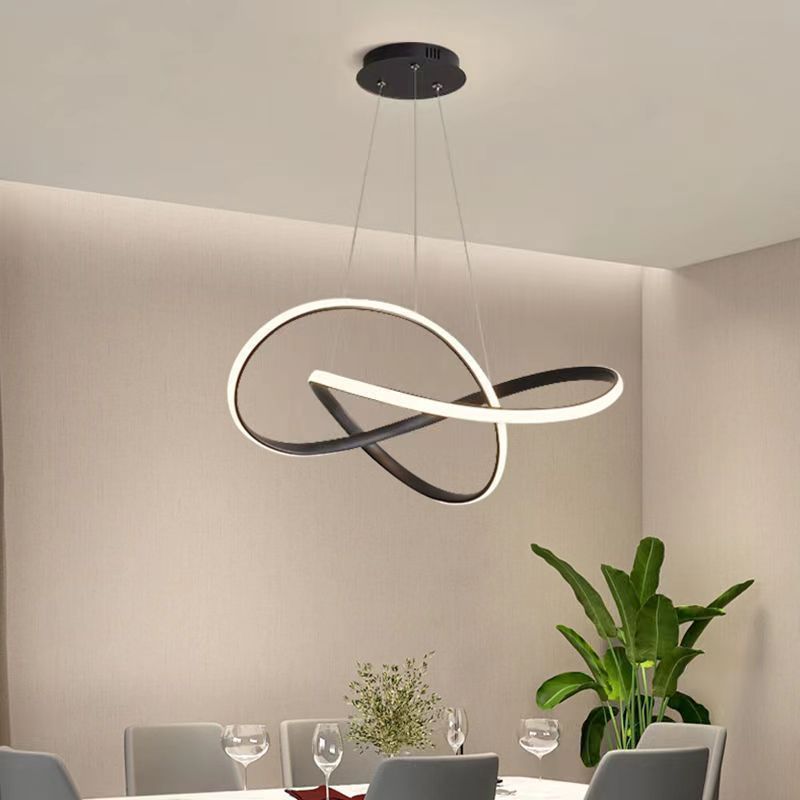 Circular clover pendant light - led restaurant minimalist modern living room dining table bedroom dining room creative bar lighting fixture