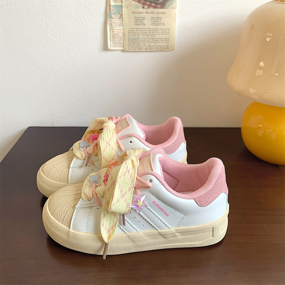 Niche style does not conflict with thick solekorean styleeasiest for matchautum stylewhite shoes women 2026new arrivalpopularcasual sneakers bread shoes