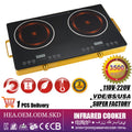 export eu/us/uk plug multifunctional double burner ceramic cooktop high power 3500w light wave oven electric hot plate