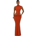 European and american cross-border women's fashion:  summer new sleeveless, low-waisted, sexy, backless, bodycon dress
