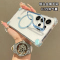 Acrylic magnetic lens protection phone case for samsung s26 ultra, featuring four-corner airbag shock absorption, compatible with s24/s25 ultra