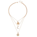 Wholesale diamond-studded necklaces: european & american cross-border jewelry, multi-layered geometric stackable necklaces, light luxury high-end pendant sun choker