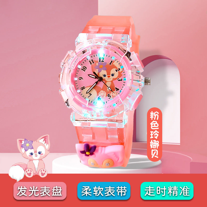 Kids' cartoon sanrio kuromi luminous electronic watch - girls' digital & analog quartz watch for elementary and middle school students