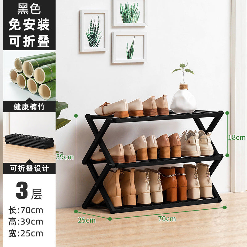 Simple shoe rack, shoe cabinet, wooden dormitory, covering a small area, multi-layer dust-proof entry door at the door, shoe rack, storage rack