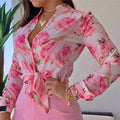 European and american export women's suit  cross-border new product lightly mature digital printing stand collar long sleeves shirt women's tops