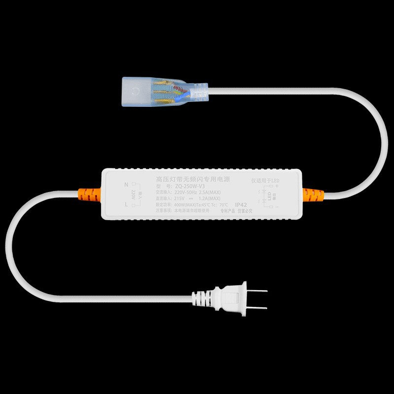 Flicker-free led strip light with plug adapter, ballast, and three-color dimming. plug-in design, supports tmall genie, 220v