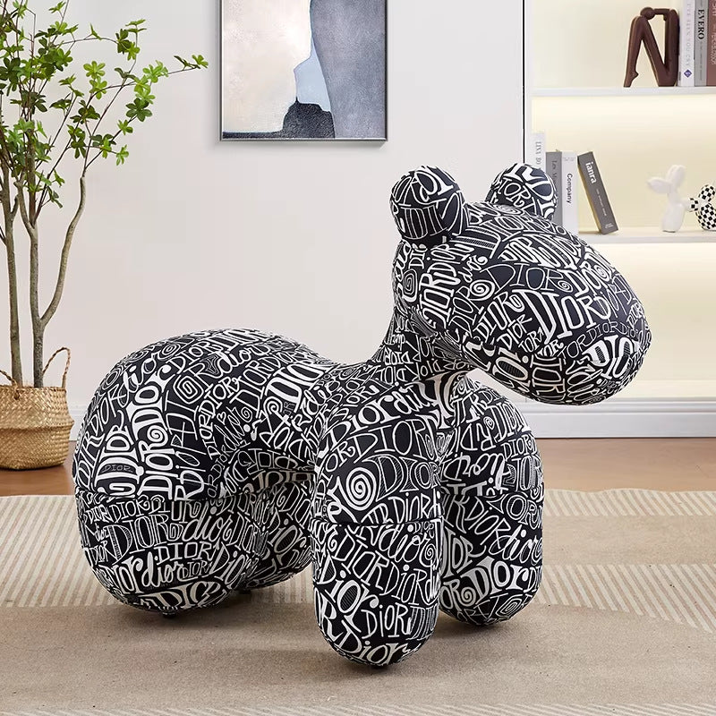 Creative pony chair - adorable kids' animal ride-on sofa stool - cartoon chair plush toy - home decor accent