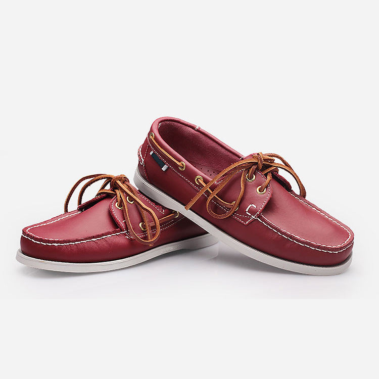 Casual leather shoes for men - export quality, hand-stitched, versatile cowhide dress shoes, boat shoes, low-cut business casual driving shoes