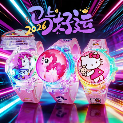 Educational toy unicorn kids watch - musical, light-up, rotating electronic watch for boys and girls, ages 3-9