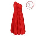 Amazon foreign trade women's summer  new solid color one-shoulder tie-up a-line dress, loose pleated european and american style dress