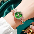 2025 new live stream peacock green women's versatile quartz wristwatch - cross-border little green retro green quartz watch