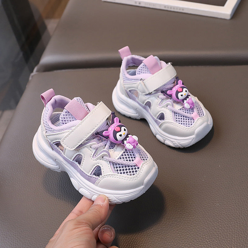 summer new arrivals: kids' cartoon sandals - single mesh, hollow-out frame, athletic sandals for boys and girls - cute mesh shoes