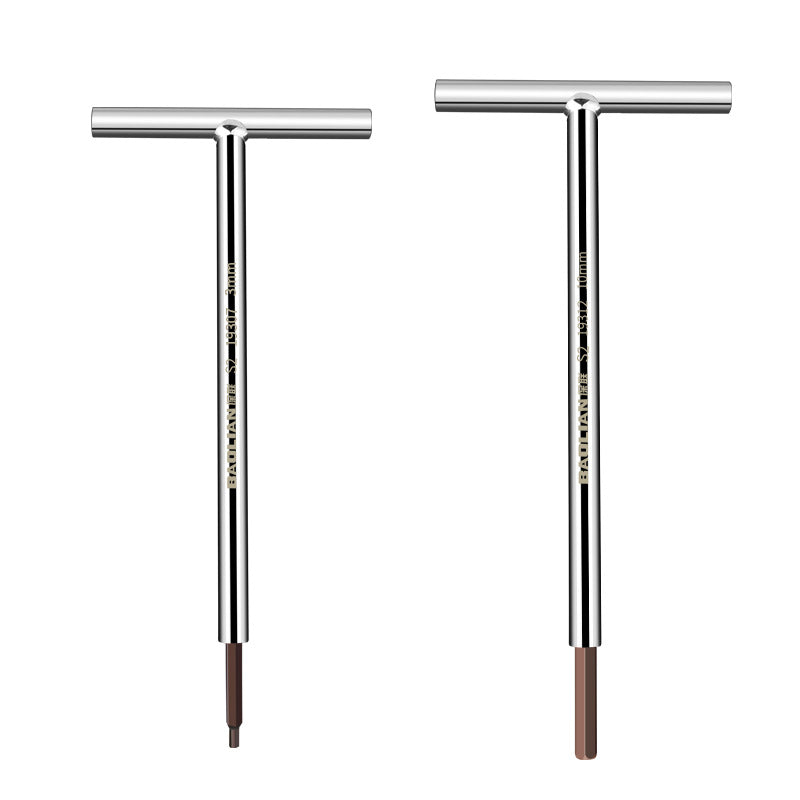 Baolian t-type long hexagonal wrench super hard steel edge hexagonal screw tool knife 3 4 5 6mm