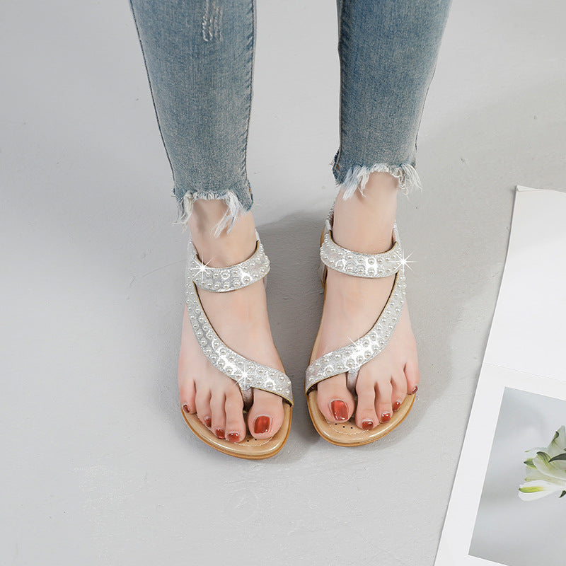 2025 summer new arrivals: bohemian cross-border sandals for women - minimalist, lightweight, casual flat sandals with wide fit and plus sizes