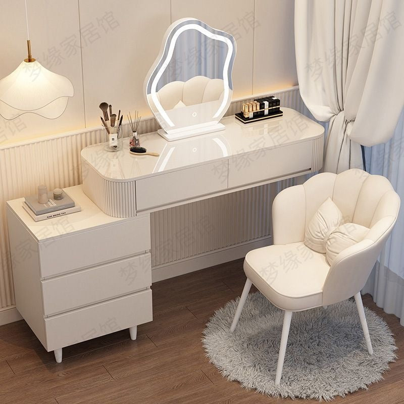 Yisilunno cream style dressing table modern casual storage cabinet bedside table all-in-one desk retractable makeup table
