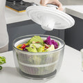 Multifunctional press dehydrator for home vegetable salad drying dehydrator large capacity rotate drain basket vegetable basin