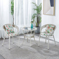 Balcony for home small coffee table house courtyard rattan tea table and chair combination outdoor open-air rattan chair three-piece small round table