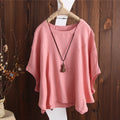 new arrival: women's casual cotton linen oversized t-shirt with drop shoulder and ruffle sleeves - wholesale available for , , and european & american markets