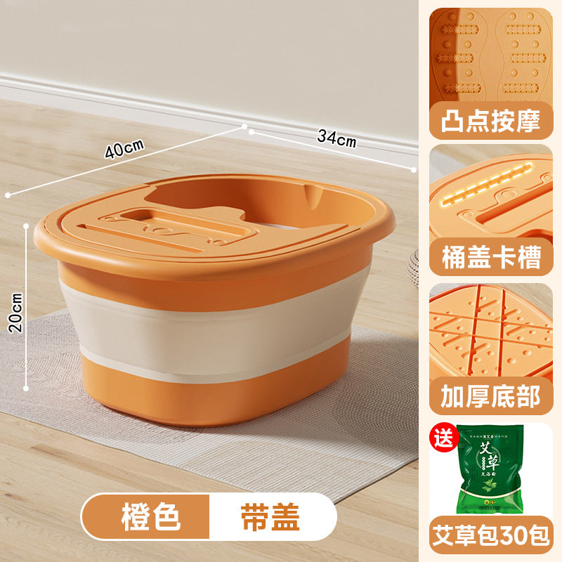 Collapsible foot soak bucket - portable, thickened foot bath basin for home use - calf-height, insulated foot washing basin - dropshipping available