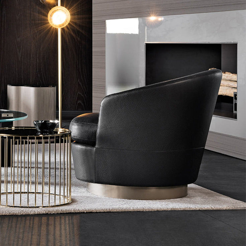 Foshan italian normcore casual chair accessible luxury living room fabric rotating bedroom dressing chair negotiation single sofa chair