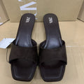 Za2025winter high-heeled shoes bag heel sandals women's small fragrant thick heel fairy casual sandals export low heel sandals