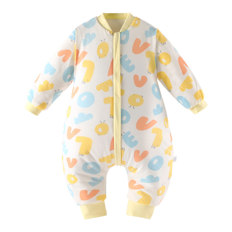 Winter thickened sleeping bag, autumn pure cotton class a, split leg design, extra thick newborn anti-kick quilt, baby and toddler sleeping bag