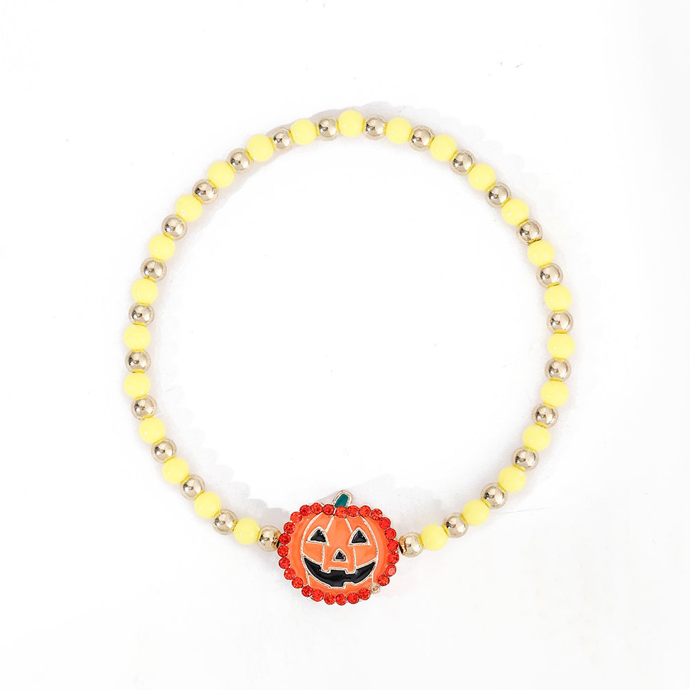 Halloween bracelet wholesale fashionstylishniche style pumpkin ghost cat festival oil drop diamond elastic bracelet for women