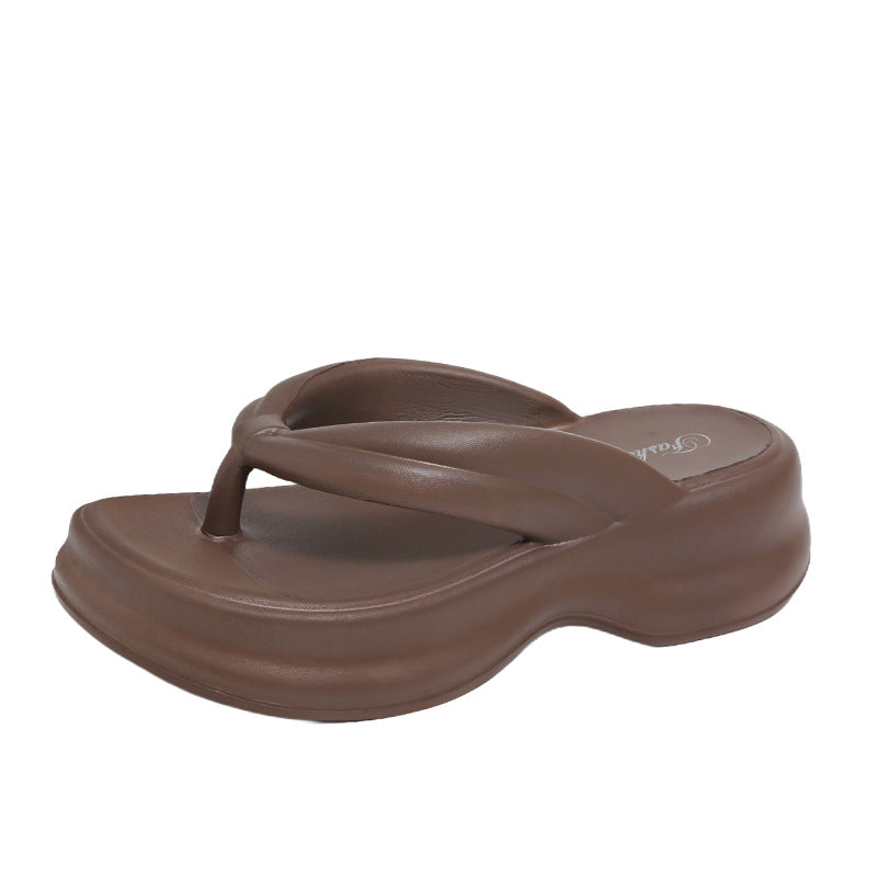 Thick sole flip flops women's plaid spring summernew arrivalfashioneasiest for matchnon-slipcasualnon-slip beach flip flops