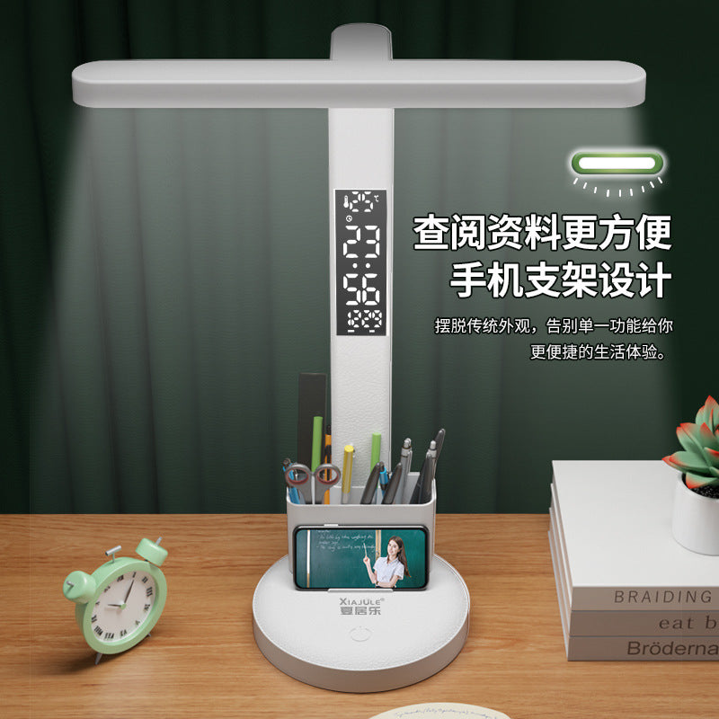 clock desk lamp for learning, student dormitory desk clock, reading bedside lamp, anti-myopia eye protection device