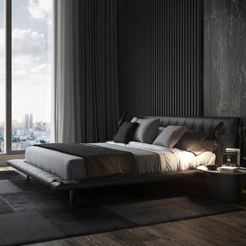 Italian onda bed designer - trending luxury 1.8m double genuine leather italian comfort leather art gentleman's grand bed