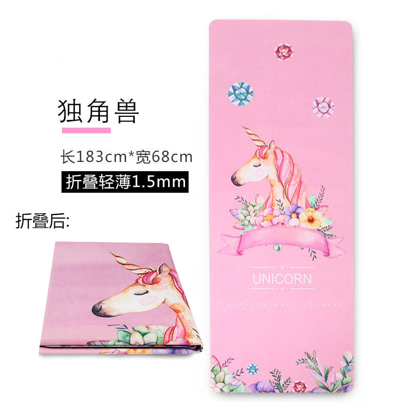Custom yoga mat - suede rubber, foldable, noise-reducing, extra wide, 1.5mm ultra-thin, sweat-absorbent, non-slip - direct from the manufacturer