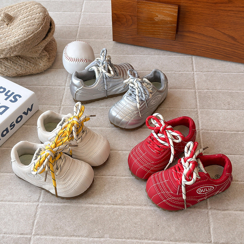 ins children's moral training shoes 2025 spring and autumn new Korean version girls soft-soled Forrest Gump shoes boys casual sports shoes