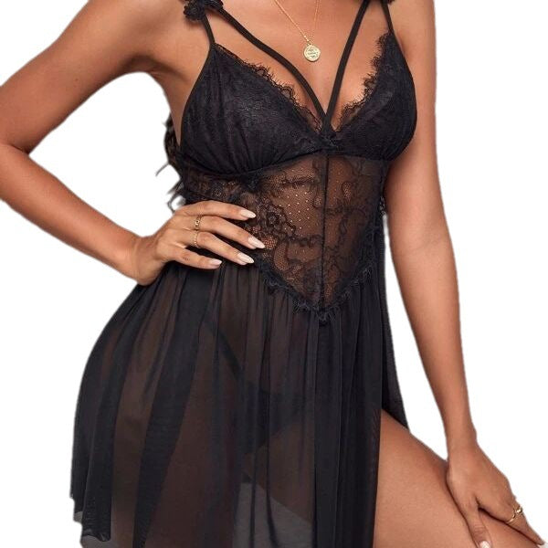 foreign trade european and american sexy lingerie, sexy suspender skirt, sexy pajamas, home women's clothing, mesh skirt, ready for shipment