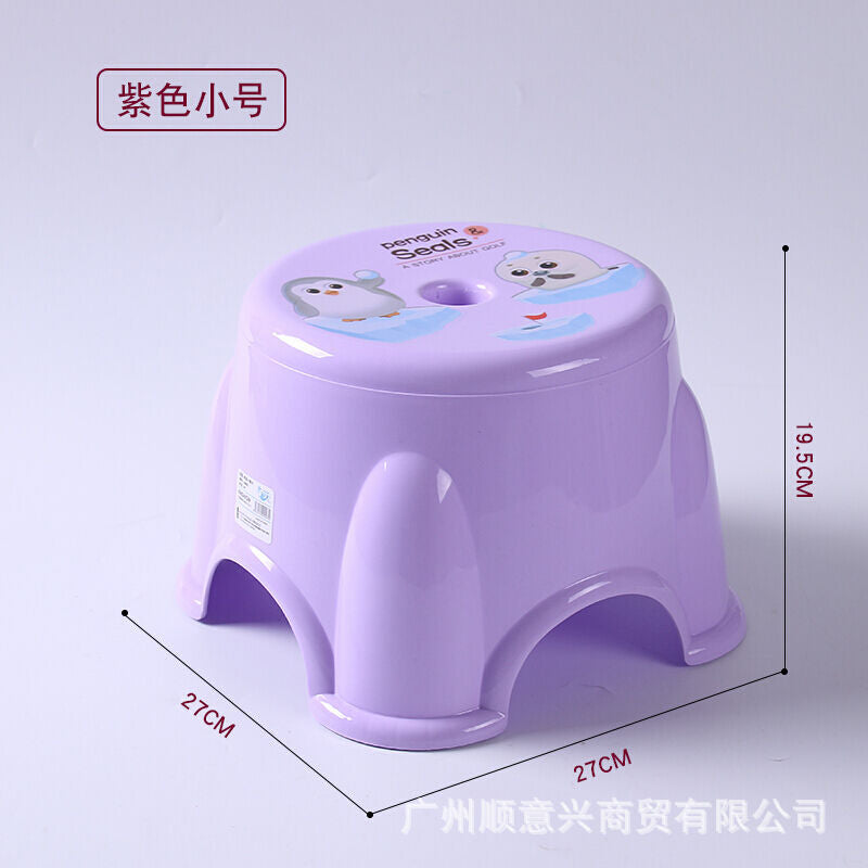 Children's plastic small stool Kindergarten bench Round low stool Coffee table stool Household non-slip bath low stool Small chair