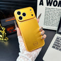 Suitable for apple 17 gold logo magnetic phone case, rich gold iphone 17 corning glass phone case