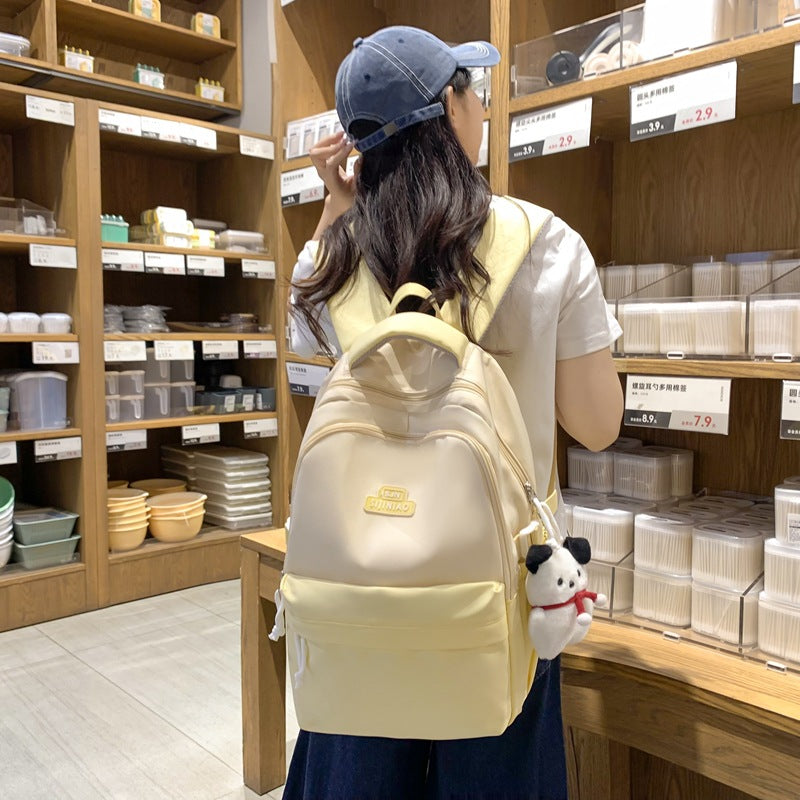 New schoolbag women's Korean version backpack campus style junior high school high school student schoolbag women's simple large-capacity backpack