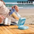 Hanging neck handheld fan foldable portable usb charging fan desktop stand outdoor makeup mirror small fan wholesale