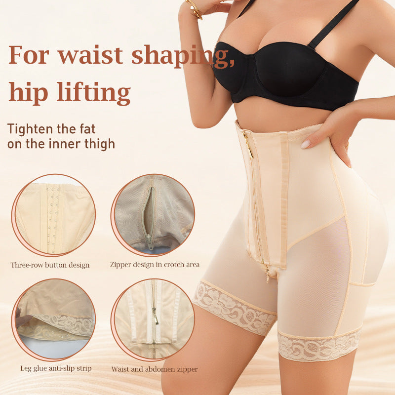 foreign trade factory butt-lifting high-waisted double-layer shaping pants, tight-fitting waist-cinching, butt-lifting, tummy-control pants for women, shaping and lifting