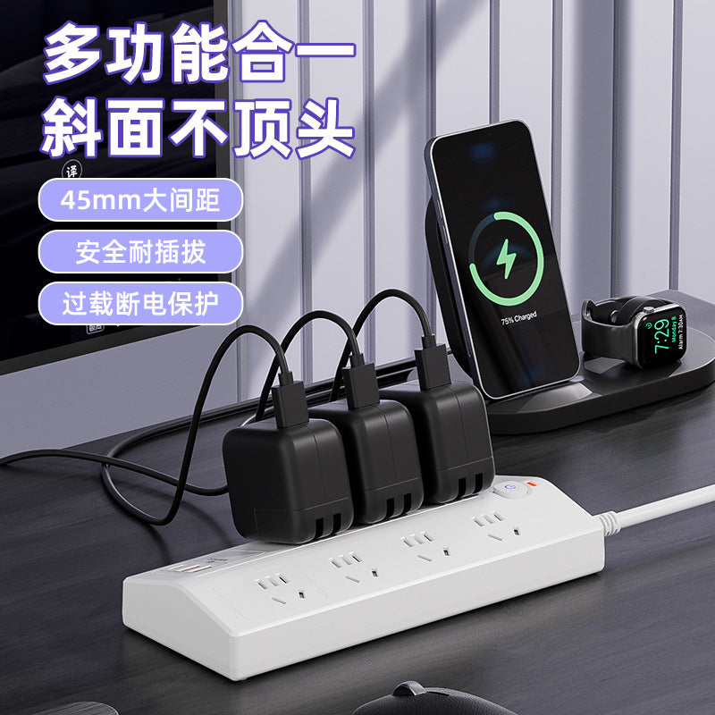 Multi-functional 10-outlet power strip with long cord, dorm room multi-port power strip, home power strip with usb ports and pd converter