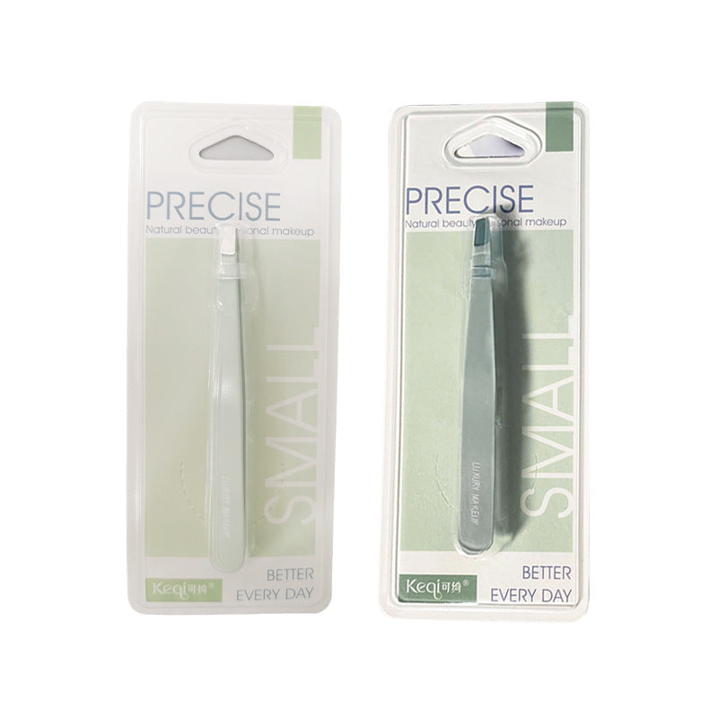 Keqi stainless steel slim eyebrow clip flat mouth oblique mouth anti-rust plucking tweezers comfortable feel cross-border exclusive supply