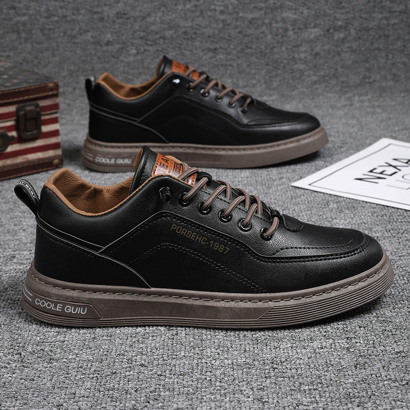 Men's sneakers, 2024 new trendy casual shoes, versatile leather shoes, men's slip-on white sneakers, wholesale and dropshipping available
