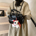 Versatile preppy style backpack for women, 2025 new trendy niche handbag, highland dog minimalist retro women's bag