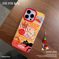 Bread and black cat compatible apple 17 air stand protective case creative toast iphone 16 pro phone case 15