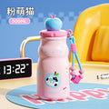 New arrivalcute girls high-looking stainless steel thermos cup with tea drain, rope straw cup, student household water cup