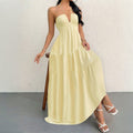 European and american cross-border women's beach vacation sexy elegant dress  summer new style spaghetti strap beach maxi dress