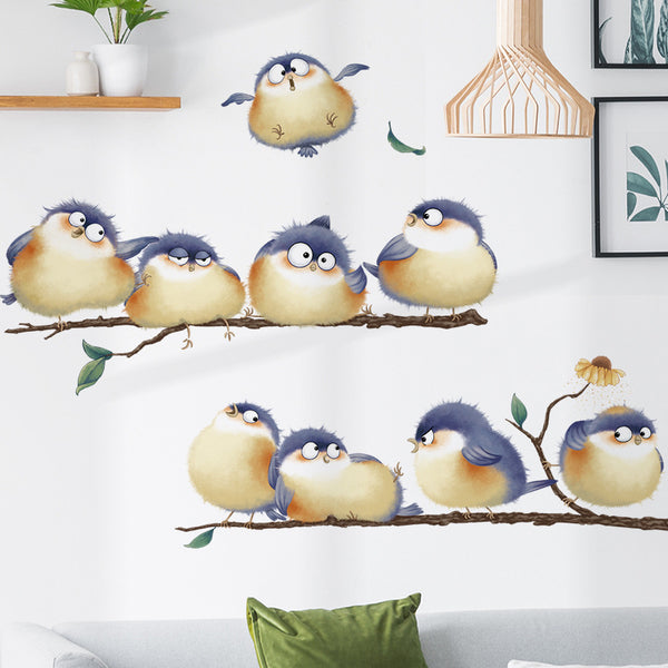 Cute animal children's room wall decoration sticker cute bird decoration PVC sticker  cartoon sticker