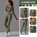 European and american seamless knitted golf dot jacquard high-waisted butt-lifting tight yoga pants running fitness outfit set for women