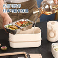 316 stainless steel double-walled insulated lunch box with dividers, microwaveable plastic food container